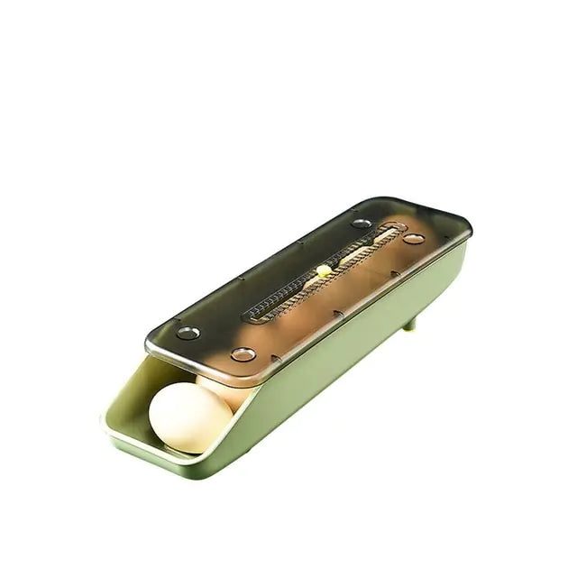 Automatic Scrolling Egg Rack Holder Green 33x9.2x7.5cm