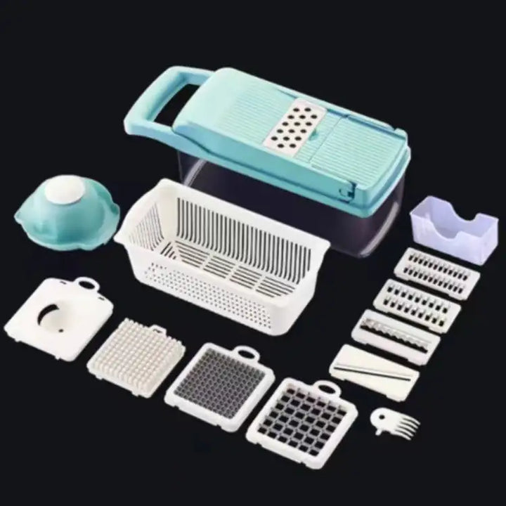 Vegetable Chopper Kitchen Blue with White